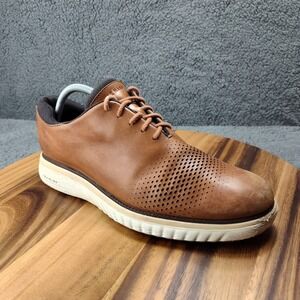 Cole Haan Zerogrand Shoes Brown Leather‎ Mens 10M Oxford Dress Casual C33364